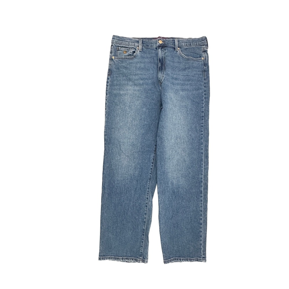 Gloria Vanderbilt Straight Leg Jeans Womens 14 Blue Excellent High Rise Stretch